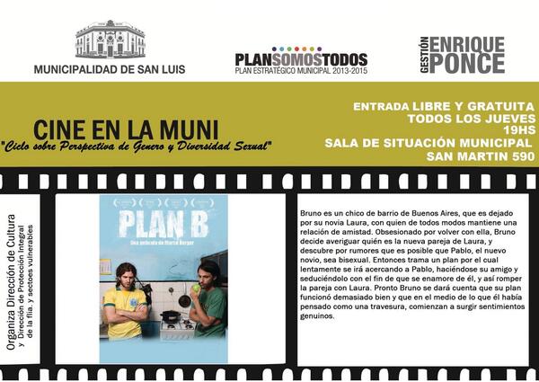 Cine en la Muni! JUEV 5/9, a las 19hs. en Sala de Situación (San Martín 590). Entrada Libre y Gratuita #GestiónPonce