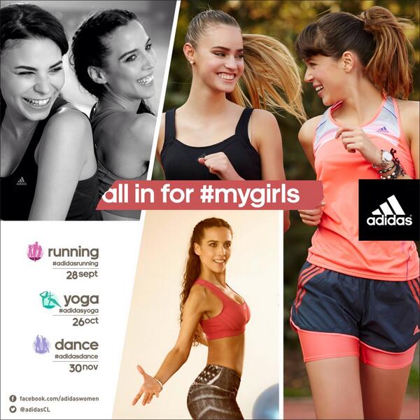 sofilatino's tweet photo. Hacer deporte con las amigas es lo máximo! Ingresa a mygirls.cl y participa por cupos para los eventos #mygirls! http://t.co/nnSVKNFg74
