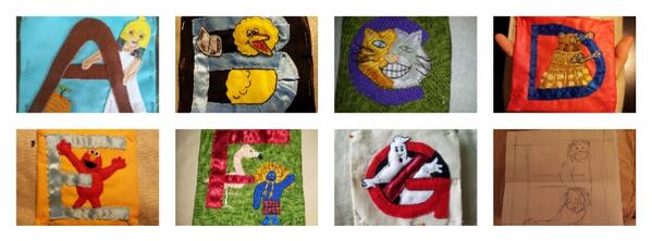 poetryghost's tweet image. And here is the first two rows of letters so far #nerdcrafting cc @longhairedtabby