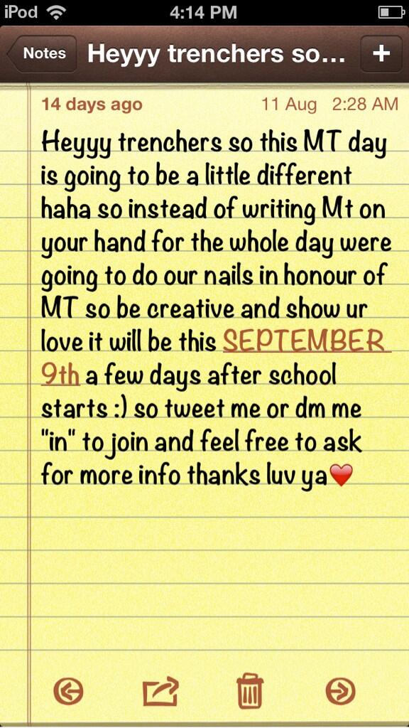 TrenchDay's tweet photo. Whos excited for MTDay #MTDay this september 4th here are the details http://t.co/s2ljl02Qd4