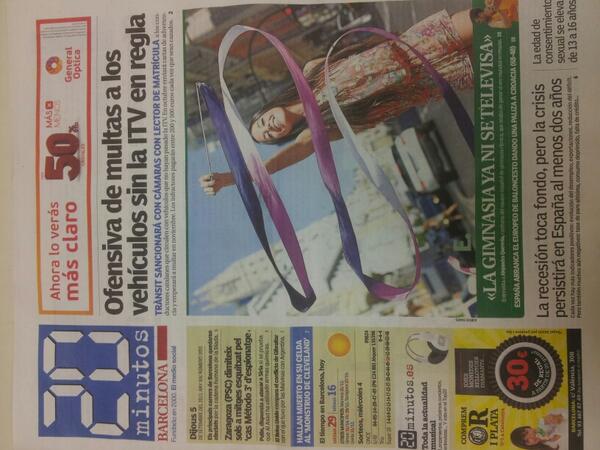 esteruss's tweet photo. "@ylenia_gb: @InfoRitmica la PORTADA de hoy del 20 minutos! http://t.co/LqVhvGzCgO"
