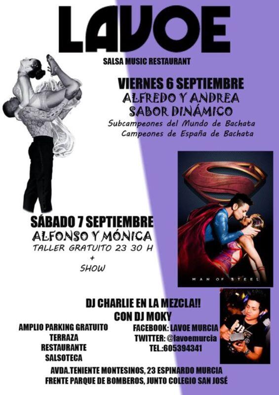 SalsaenMurcia's tweet photo. @sabor_dinamico y @alfonsoymonica este finde en @LavoeMurcia, no te los pierdas!!
#Vamos #vivalasalsa #salsaenmurcia http://t.co/ojTt4VIx5r