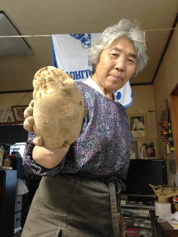 DEN_Dwnc's tweet photo. 我が家のジャガイモ with ばあちゃん http://t.co/tWV9srpaZF