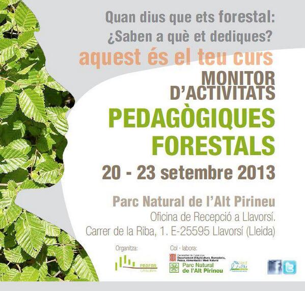 marcdelparc's tweet image. No us perdeu el nou curs de monitor d'activitats pedagògiques forestals organitzat per #PROFOR al #pnaltpirineu