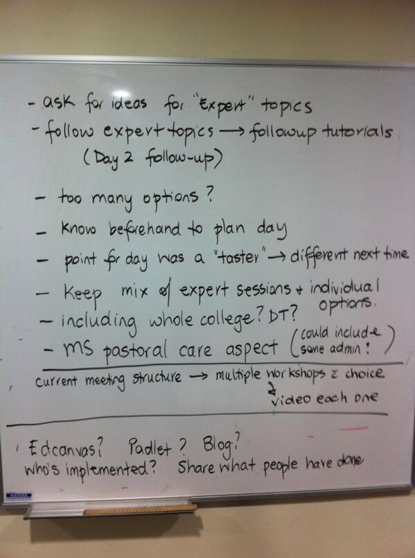 jamiejamcam's tweet photo. Middle school meeting at CC. Review of PD week. http://t.co/v9VFPJil69