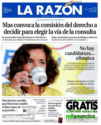 portadas del 13 de septiembre
