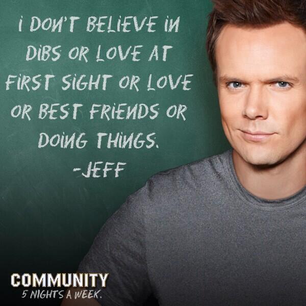 communiess's tweet photo. Need more Jeff in your life? #Community will now be on 5 nights a week in just a few days! Follow @WatchCommunity. http://t.co/hrE2jrUbVs