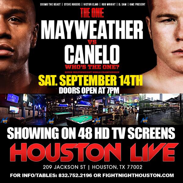 Dsam09's tweet photo. 2nite! FLOYD MAYWEATHER FIGHT WATCH PARTY @ HOUSTON LIVE SPORTS BAR! RSVP http://t.co/cUnKvn6llG http://t.co/onhuI4lHo0