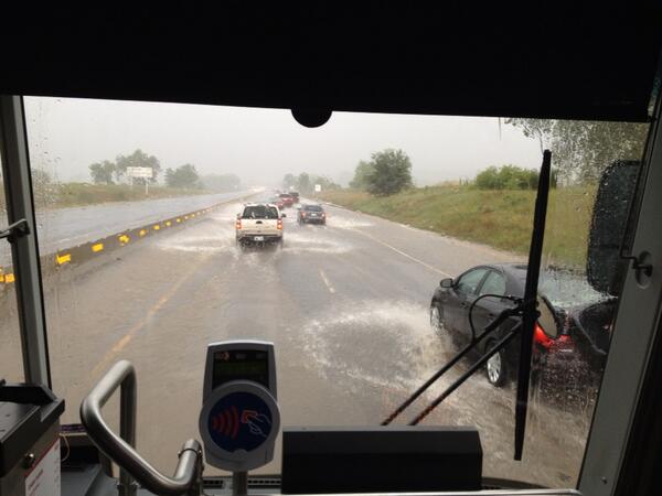 jcatl's tweet image. Water covered highways in Boulder.