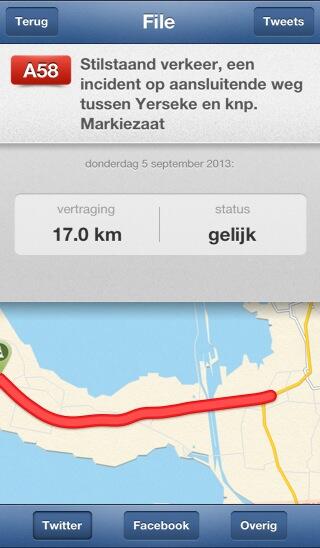 AndreVerhoef's tweet photo. Stilstaand verkeer, een incident op aansluitende weg tussen Yerseke en BOZ http://t.co/XqGtupH6nq http://t.co/EHOkzM0kT9