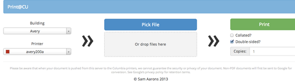 bwog's tweet image. printatcu.com redesign! And now you can print directly from GMail, Drive, Dropbox, and many other places.