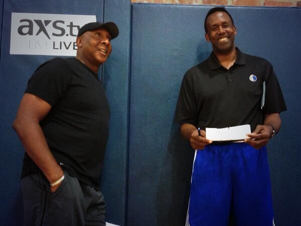 dallasmavs's tweet photo. Mavs Legendary backcourt @D_Harp_12 &amp; #RolandoBlackman here at #MFC13 http://t.co/k6PVRvYtLD