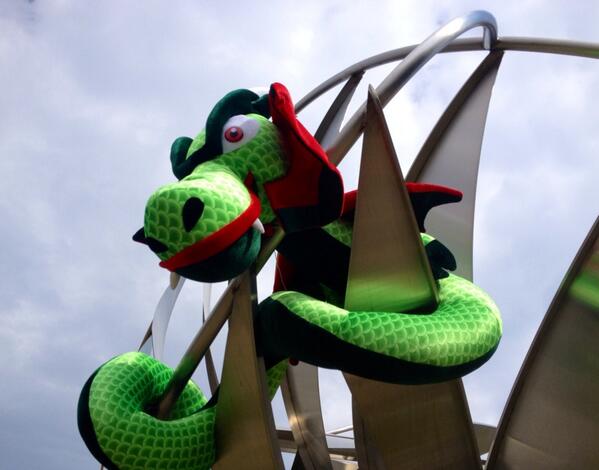 Dinos are everywhere on #UCalgary campus for #oweek2013, including in our sculptures! #dinos