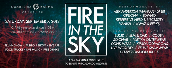 RT <a href="/QuarterlyKarma/">Quarterly Karma</a>: Get your tix now to #fireinthesky <a href="/ClusterStudios/">Cluster Studios</a> Tonite! Tix $15 @ImbibeDenver!