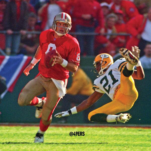 49ers's tweet photo. From 1967-present, we look back at the most memorable #GBvsSF games. http://t.co/vBPy9udlVR #ThrowbackThursday http://t.co/lOWWQ86k24