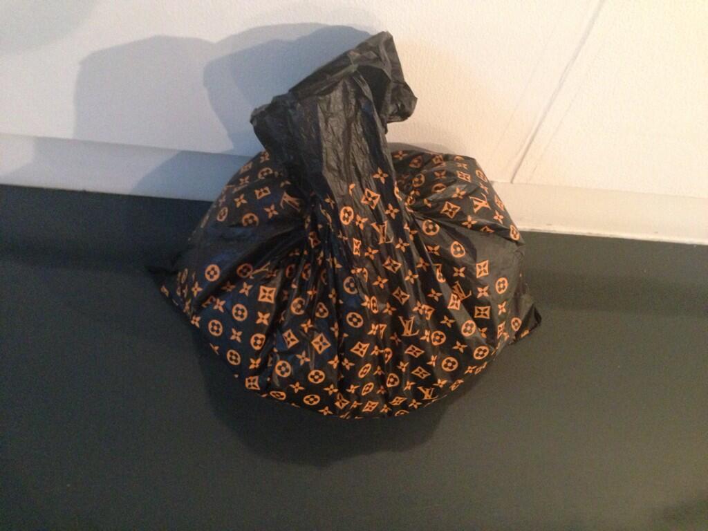 STYLING and EDITING by VM on X: Expo Plastic Bags in art and Design Louis  Vuitton Trash Bag by Ruben Verdu #mudaclausanne #stylingandediting   / X