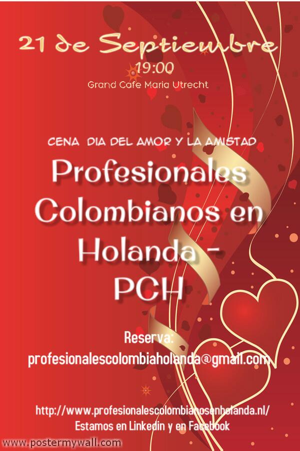 21 Septiembre Utrecht-  Profesionales Colombianos en Holanda - Cena dia del Amor y la Amistad!!profesionalescolombianosenholanda.nl/news/nuevo-eve…