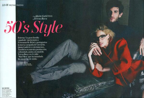 Trafficmodelsag's tweet photo. @teresabaca1 &amp; Quim Gutierrez, perfect combination for Woman magazine by Rafa Gallar http://t.co/3mkf9ausxY