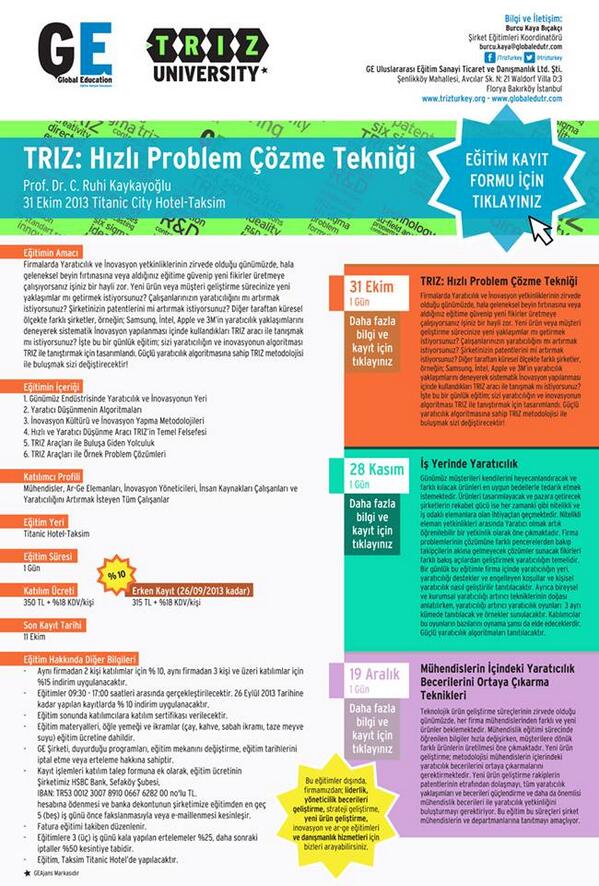 trizturkey's tweet photo. TRIZ: Hızlı Problem Çözme Tekniği Eğitimi açılmıştır. http://t.co/XkHtLC9foc ; http://t.co/gCvww5Ynh0 http://t.co/rH6gOVPZNh