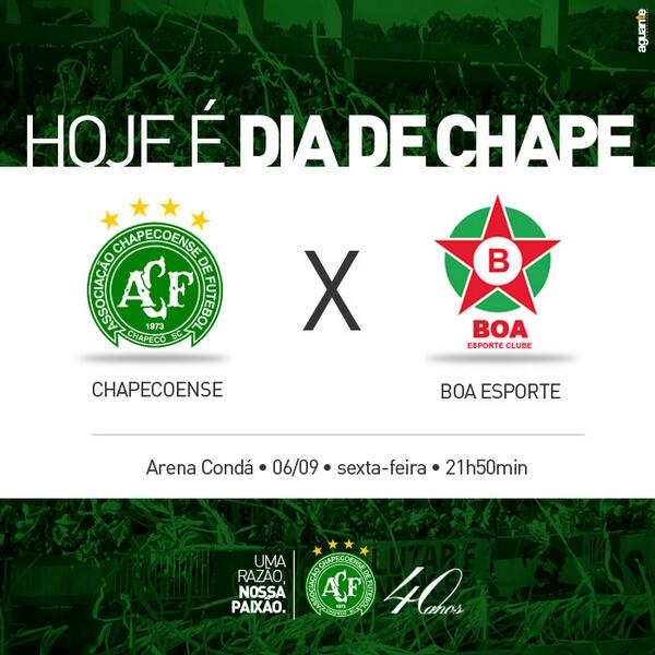 ChapecoenseReal's tweet photo. HOJE É DIA DE CHAPE! #vamoschape http://t.co/4qz3ynk2LT