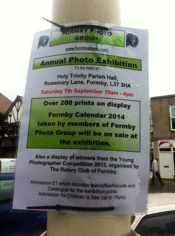 Formby Photo Group - Annual Photo Exhibition at Holy Trinity Parish Hall. Saturday 7th Sep 10am-4pm don't miss it!