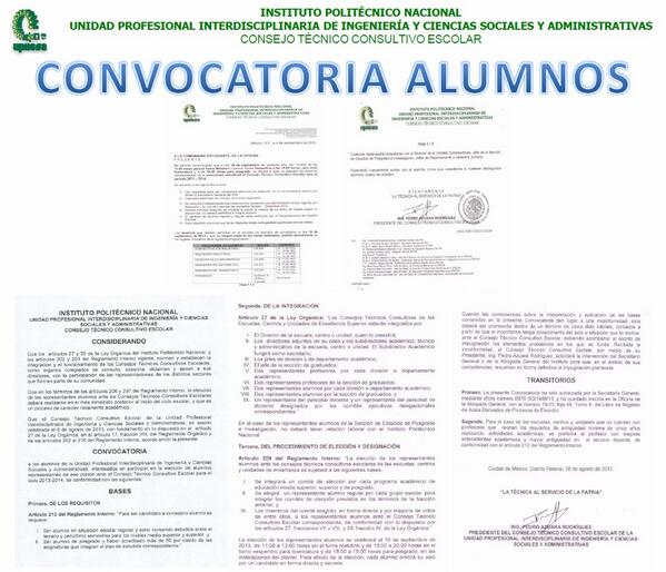 UPIICSA_IPN's tweet photo. AVISO IMPORTANTE: Convocatoria para Alumnos de la UPIICSA. http://t.co/ykPLqmpbe1