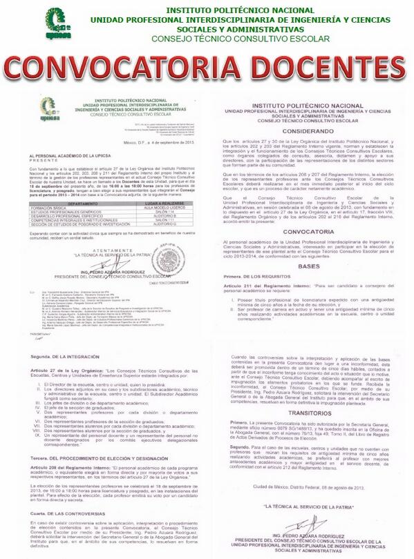 UPIICSA_IPN's tweet photo. AVISO IMPORTANTE: Convocatoria para Docentes de la UPIICSA. http://t.co/DQeyJbkU0K