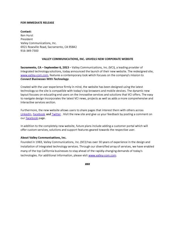 ValleyComInc's tweet photo. Valley Communications, Inc. Unveils New Corporate Website http://t.co/0DvXDpS3YB http://t.co/j0aWG7UUTL