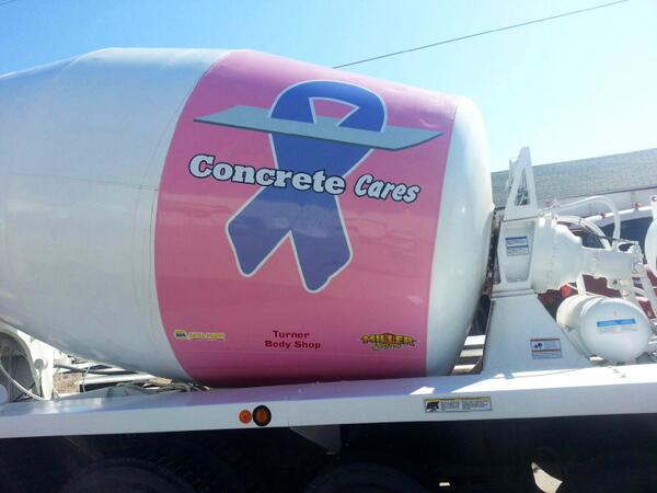 ConcreteCares's tweet photo. @kearneyconcrete will have their pink trucks out at the #R4TC in Kearney, NE on Sept 29th. http://t.co/s8rB9stqls