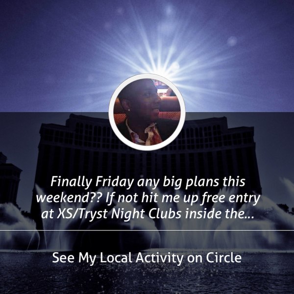 JustinVegasVIP's tweet photo. Finally Friday any big plans this weekend?? If not hit me up free entry at XS/Tryst Night... shared via @CircleApp http://t.co/A84jxsD3lu