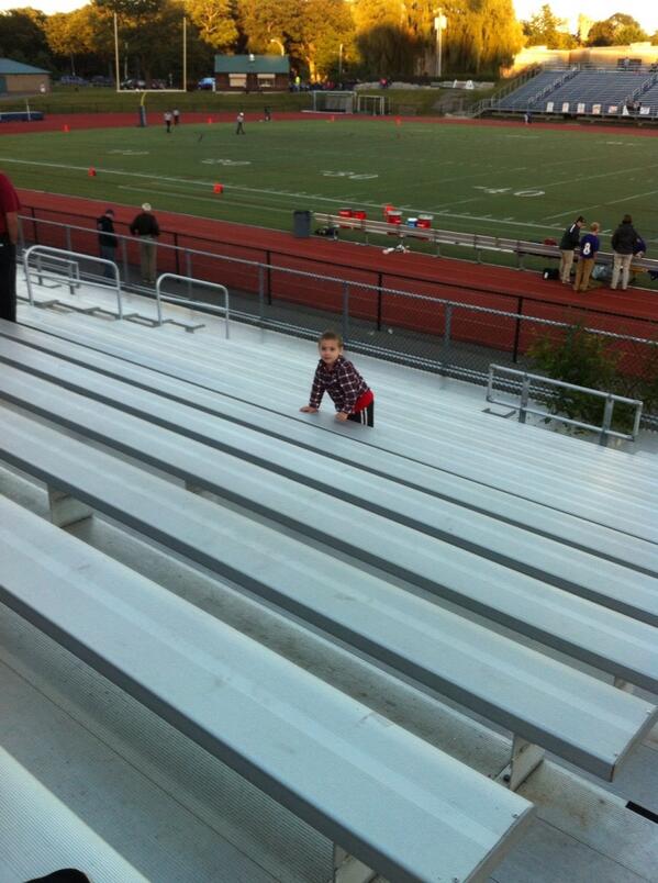 Big night for Sammy: first Friday night football game and first wiz at a urinal.
