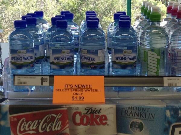 Capalaba2201's tweet photo. Get your Select water at Capalaba!!! It's new!!!! http://t.co/KUP8aECMhQ