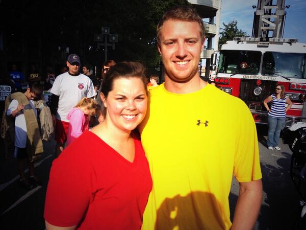 CarterCoyle's tweet image. The 9/11 Memorial Stair Climb downtown Greensboro.