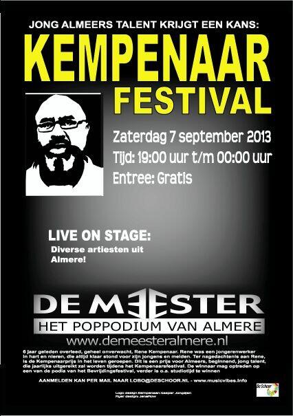 Vandaag om 19:00 talentenjacht Kempenaar festival zijn jullie daar? In de meester almere?