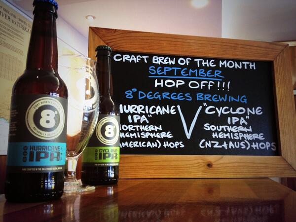 Which is most worthy of being September Craft Beer OTM? Cylone IPA or Hurricane IPA? You decide! <a href="/8degreesbrewing/">EightDegreesBrewing</a>