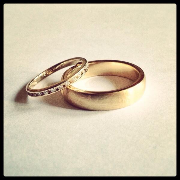 LucasPriolo's tweet photo. I had such a great time making these #weddingrings for a wonderful couple who are getting married today! #wedding http://t.co/vzMEmddGDA