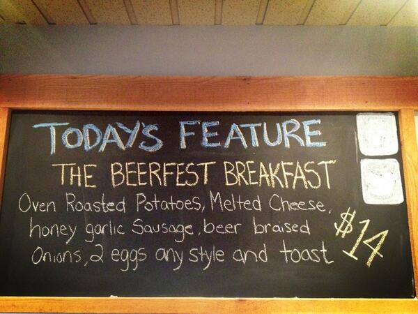royaloakvillage's tweet photo. In honor of @GCBeerFestival we have a #feature to cure your hangover, or fill you up before hittin the beer gardens! http://t.co/9y6JVC4OxF