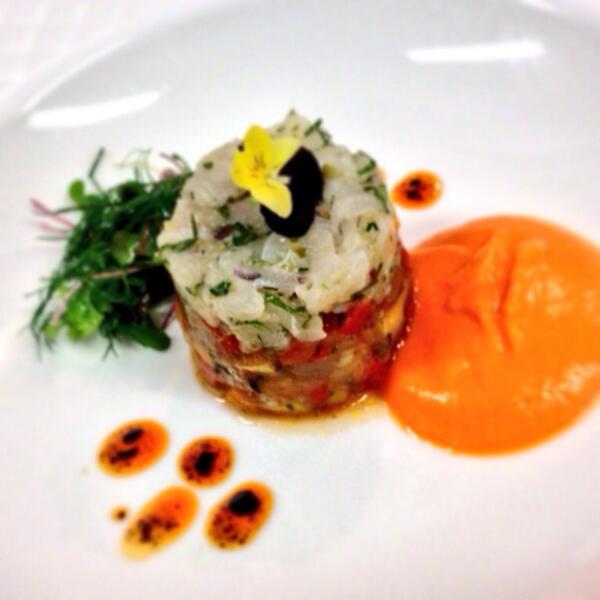 CourtrightsRest's tweet photo. From our Sonoma wine dinner last Thursday. Grouper tartar http://t.co/PaHc1sLHFF
