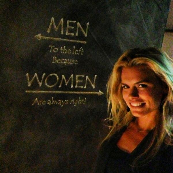 "Men to the left, because women are always right" 😜 @ Brasserie Van Dam