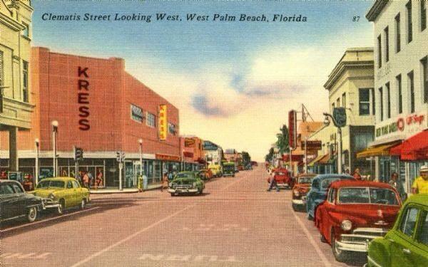 TinFishWorld's tweet image. A view from the 50's looking west on #Clematis St. #WestPalmBeach, #Florida. Send us your pics of the past!