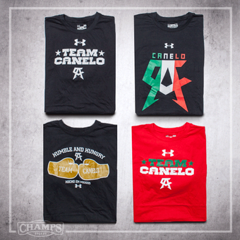 Champs Sports on "Canelo @underarmour tees are now available in select stores! http://t.co/9iGfbTCjE2" Twitter