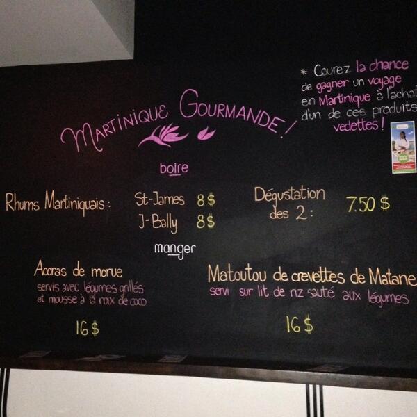 Les spéciaux du <a href="/Pub_QL/">Pub Quartier Latin</a> pour #MartiniqueGourmande