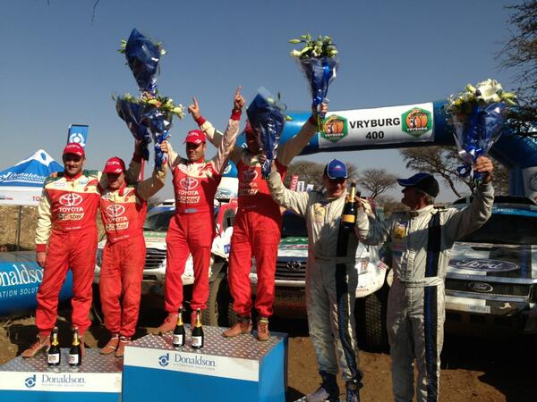 A good day for Toyota.1taylor2.vos/Howie -a fast rocky sandy race- fantastic new venue- vryburg .gained PTs for 2nd