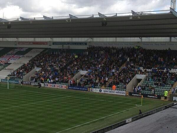 AwayFansOnTour's tweet photo. Bristol Rovers fans at Plymouth yesterday #brfc #pafc http://t.co/SGihOpW3Yi