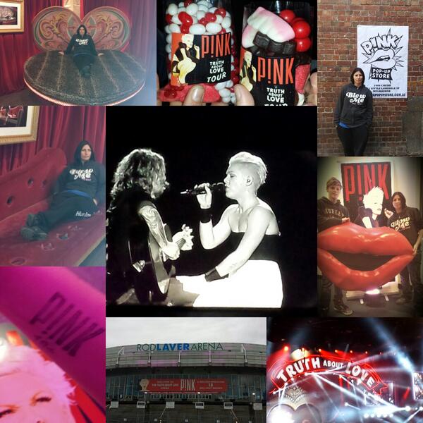 xKRYSTLEx's tweet photo. Happy Birthday to @pink Thanks for the best nights at #truthaboutlove .Australia will miss you. Come back soon xo http://t.co/rPZ2Me2eCl