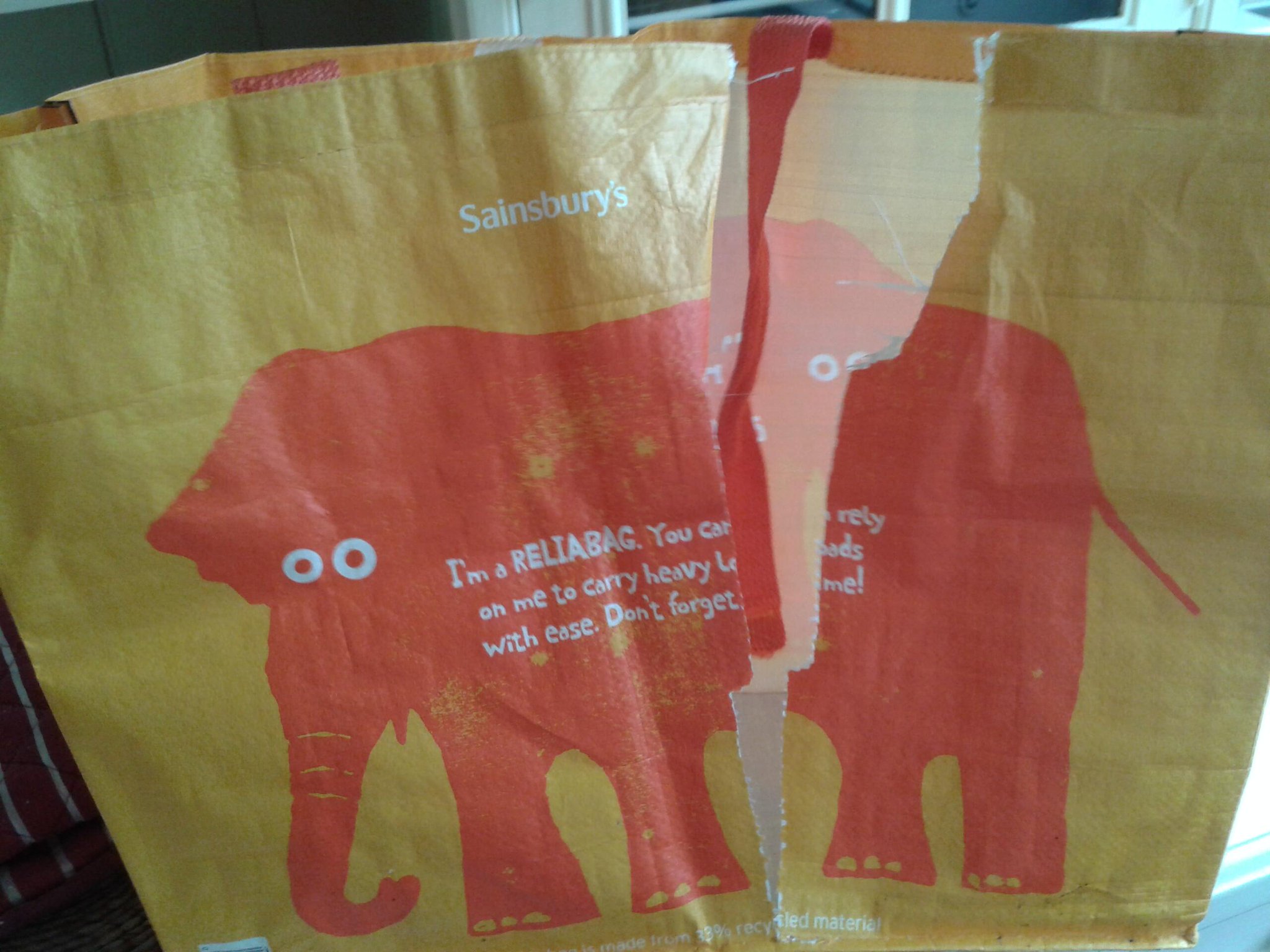 Matt Jones on X So my sainsburys Reliabag turned out to be pretty unreliable. Change of text on the bag needed shoppingdisaster http t NKTUE4Ap4U X