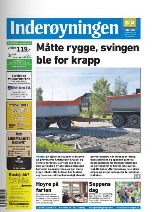 Ingenting er som lokalaviser! RT <a href="/superknutte/">Knut Haavik</a>: STOPP PRESSEN, for svingene!!!
