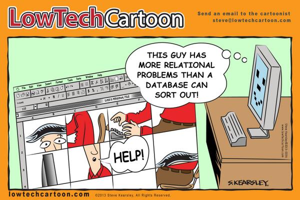 LowTechCartoon's tweet image. Why are relational databases becoming less and less useful? Check out the Low Tech Cartoon: lowtechcartoon.com