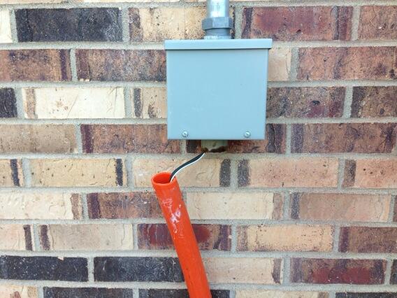 DrewHenning's tweet image. How not to bring fiber into your building. #GeekTweets