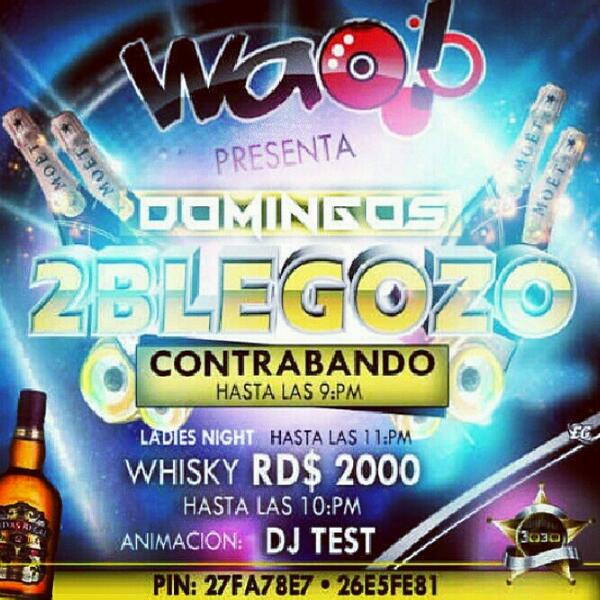 WaodanceRD's tweet image. Hoy bajo perfil para @WaodanceRD Domingos de 2BleGozo #LadiesNight #Contrabando #PapaTest @djtestrd @DJbrayanRD